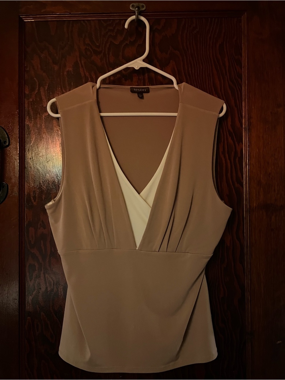 Tesori Sleeveless Tank Top in Beige